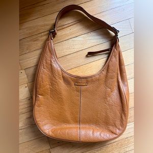 Kate Spade New York Hobo  Bucket Shoulder Bag Tan Sand Brown Pebbled Leather